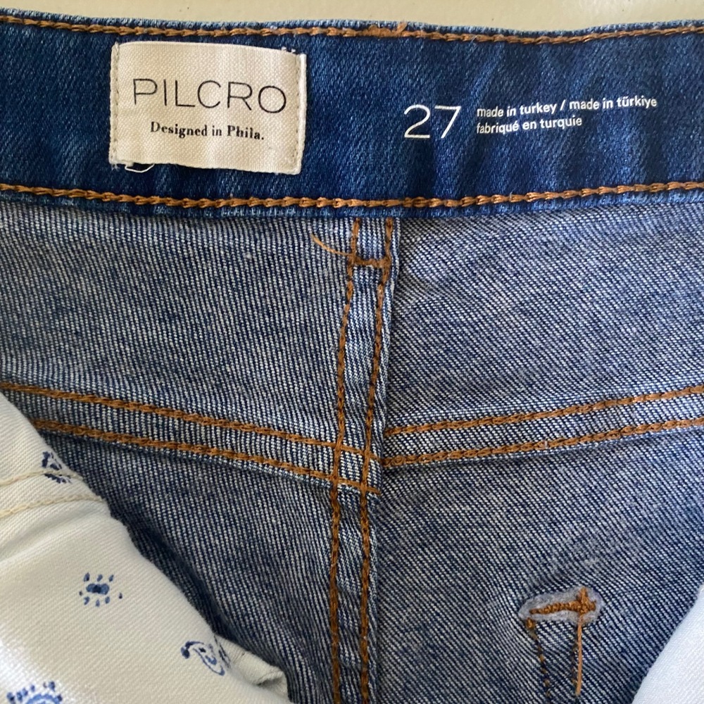 Pilcro Women's High Rise Flare Jeans Medium Wash Blue‎ Size 27 - Picture 3 of 10